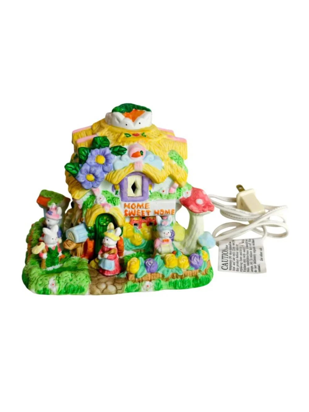 Cottontale Cottages Home Sweet Home Hand Painted Porcelain 1998 Light-Up Easter